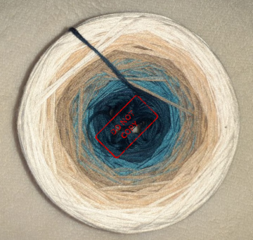 beispielbobbel küstenbobbel "tide", 1000 meter handgewickelt, mit merino