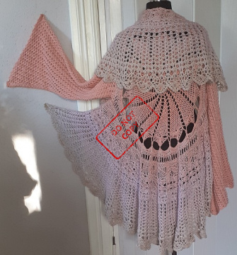 unikat kreisjacke "sunlight" in rosétönen, handgefertigtes einzelstück, einheitsgröße